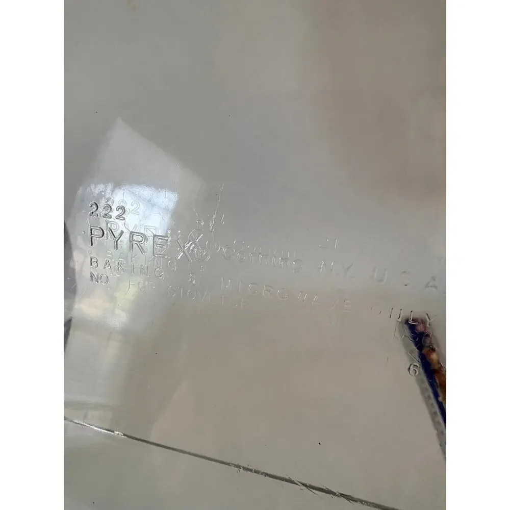 Vintage PYREX 222 Clear Glass 8x8 Square Baking Dish 2 Qt Corning USA NY